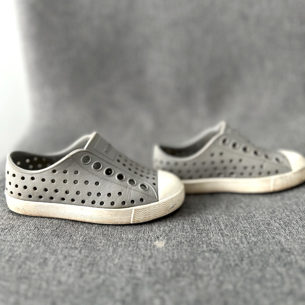 Gray Perforated Slip-On ‘Native’ Brand Toddler Shoes